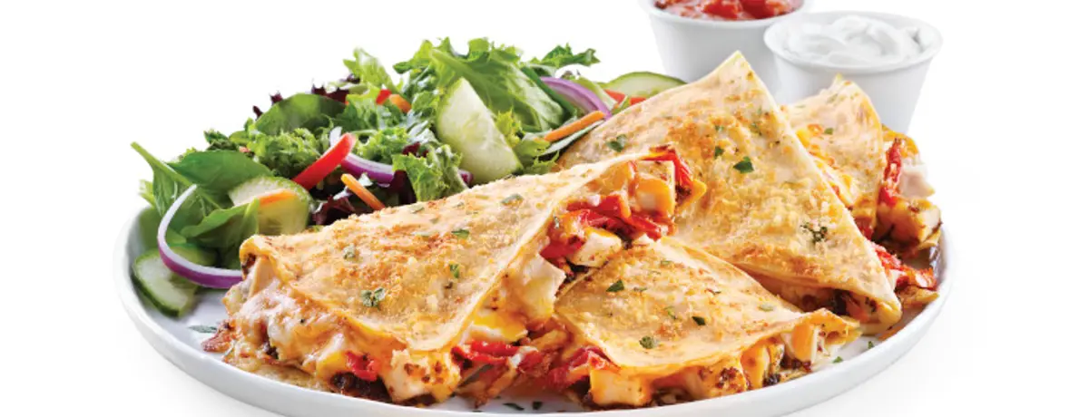 Oven roasted chicken quesadilla