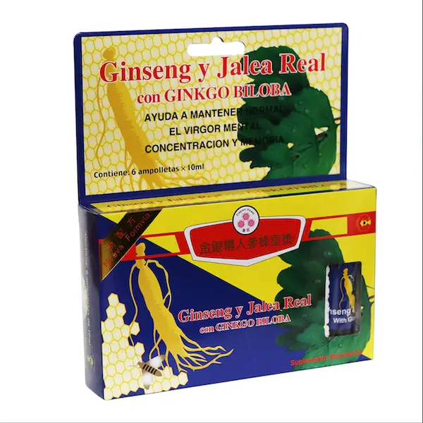 Ginseng and royal jelly with ginkgo biloba c/6 vials of 10ml each